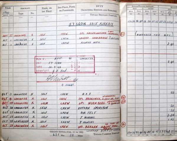 10 Logbook September October 44 57 Sqn East Kirkby