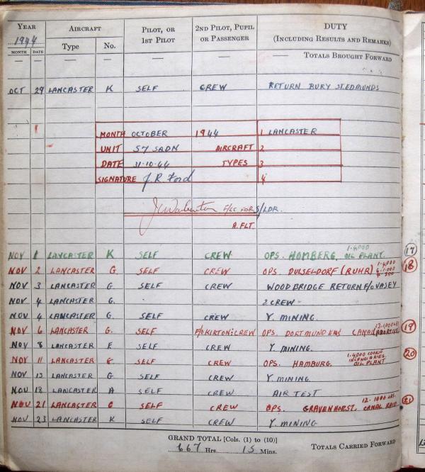 14 Logbook October November 1944 57 Sqn