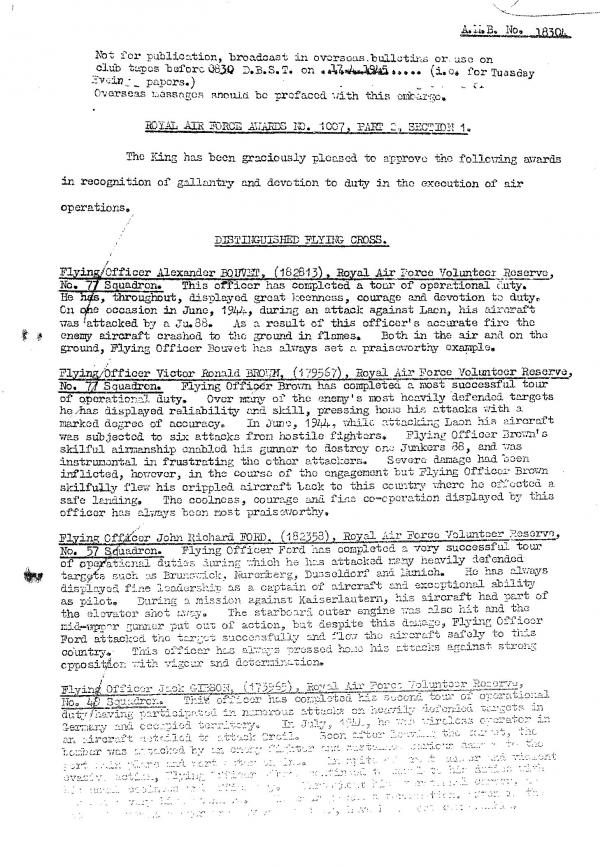 22 Ford DFC Air Ministry Bulletin